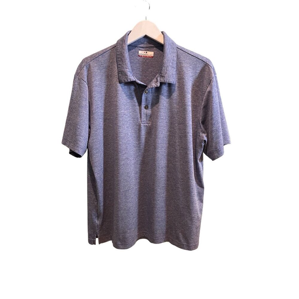 Grand Slam blue heathered polo shirt - XL